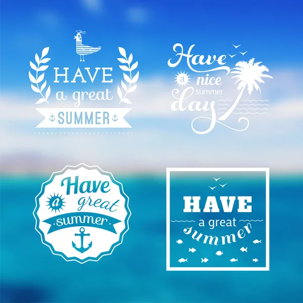 Set di design da viaggio del logo delle vacanze estive . — Vettoriale Stock