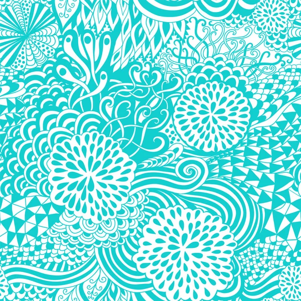 Seamless wave hand-drawn pattern — Stock Vector