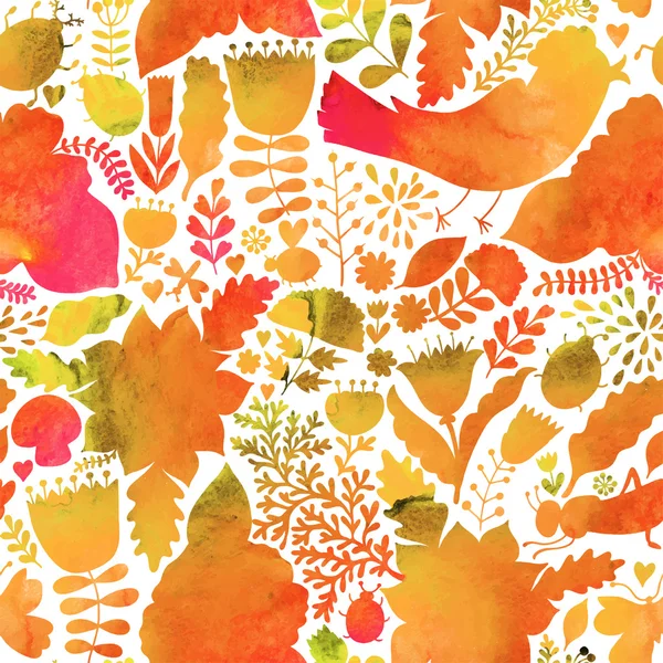 Vector hösten akvarell mönster. — Stock vektor