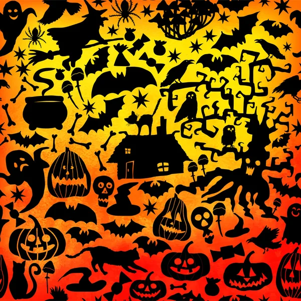 Vector Happy Halloween seamless pattern — Stock Vector