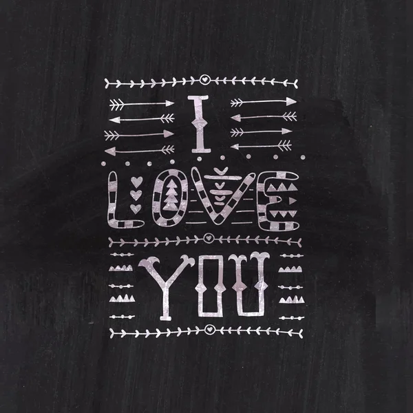 Tribal belettering "I love you". — Stockvector