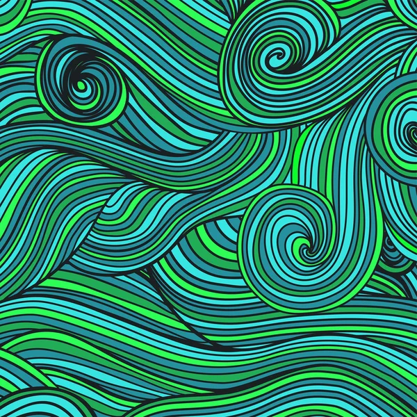 Vector de ondas dibujadas a mano — Vector de stock