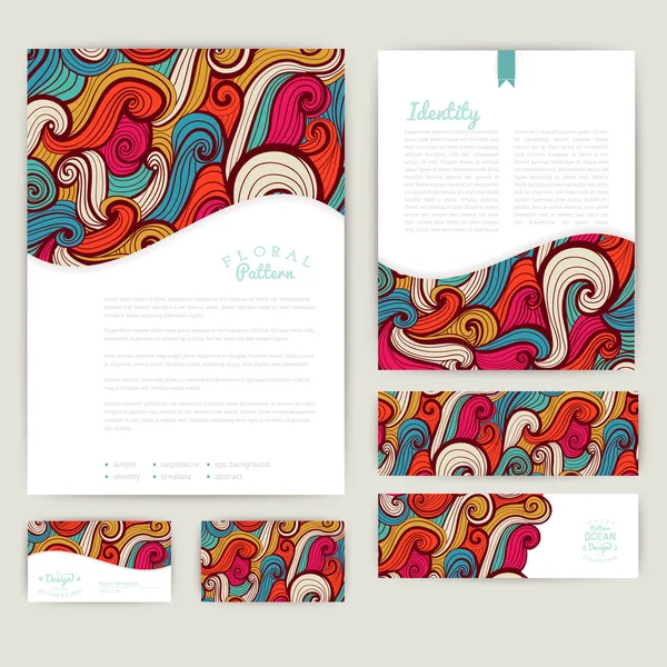 Conjunto de tarjetas abstractas de onda, invitaciones . — Vector de stock