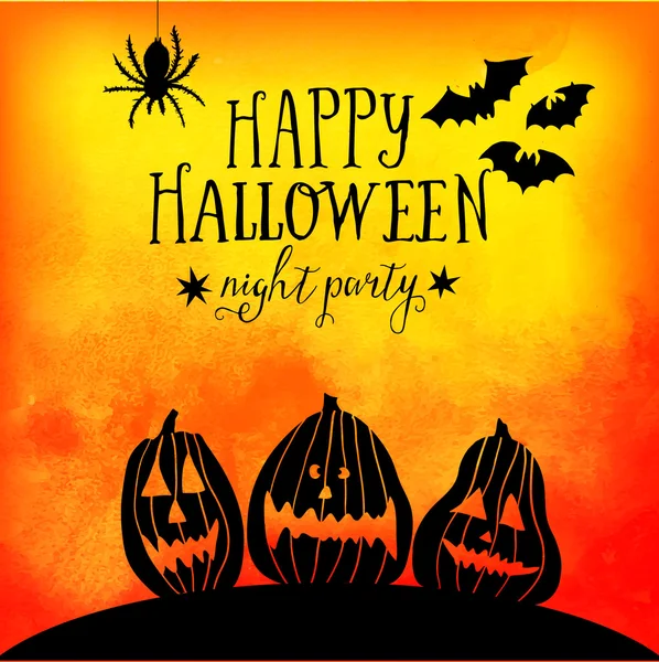 Biglietto di auguri vettoriale felice Halloween — Vettoriale Stock