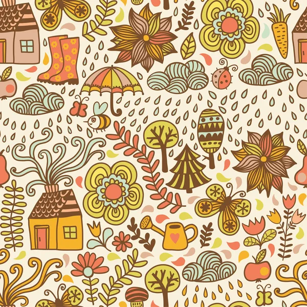 Autumn doodles card. — Stock Vector