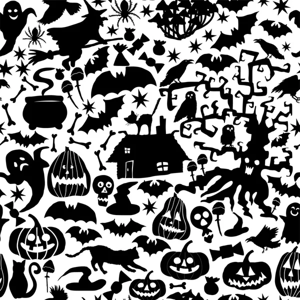 Vector Happy Halloween seamless pattern — Stock Vector