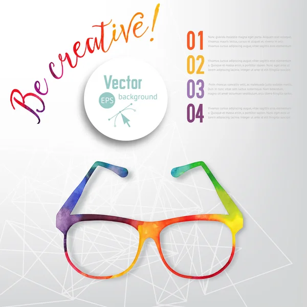 Sluneční brýle vyrobené z barevných akvarel — Stockový vektor