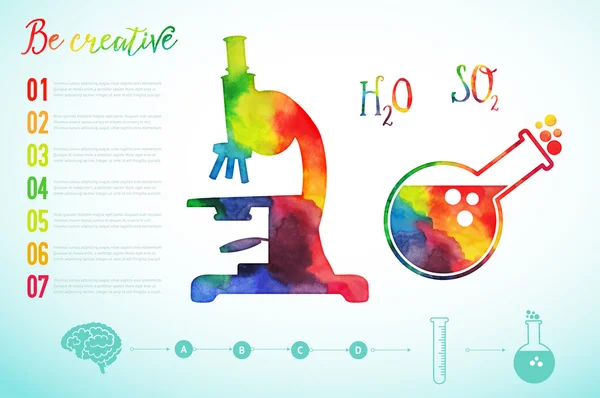 Silueta de microscopio acuarela — Archivo Imágenes Vectoriales