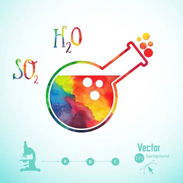 Akwarela sylwetka chemicznych rury — Wektor stockowy