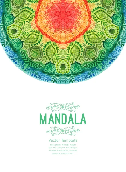 Ακουαρέλα Μάνταλα σε ανατολίτικο στυλ — Διανυσματικό Αρχείο