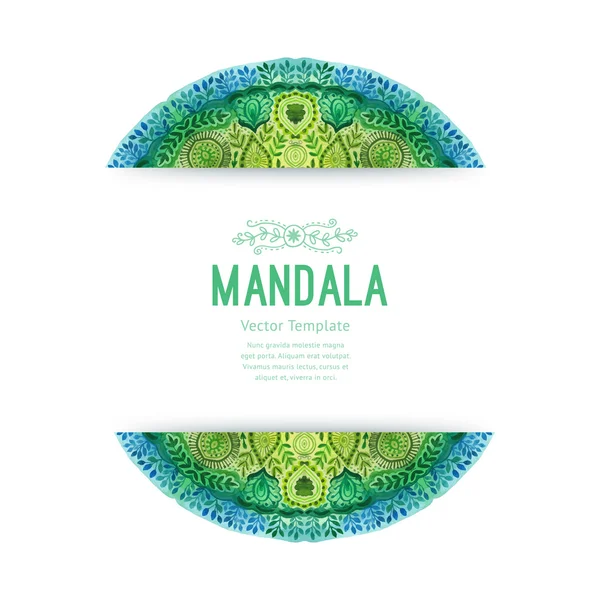 Mandala aquarela em estilo oriental — Vetor de Stock