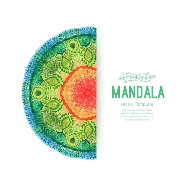 Aquarel mandala in Orientaalse stijl — Stockvector