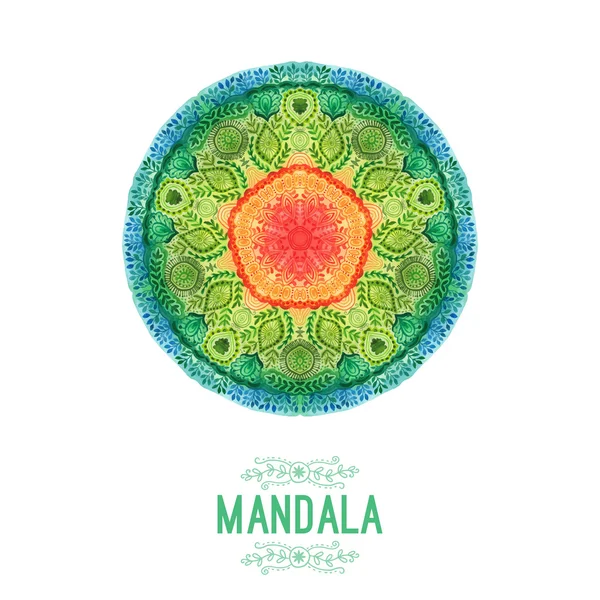 Aquarell Mandala im orientalischen Stil — Stockvektor