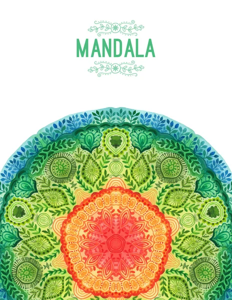 Mandala acuarela en estilo oriental — Archivo Imágenes Vectoriales