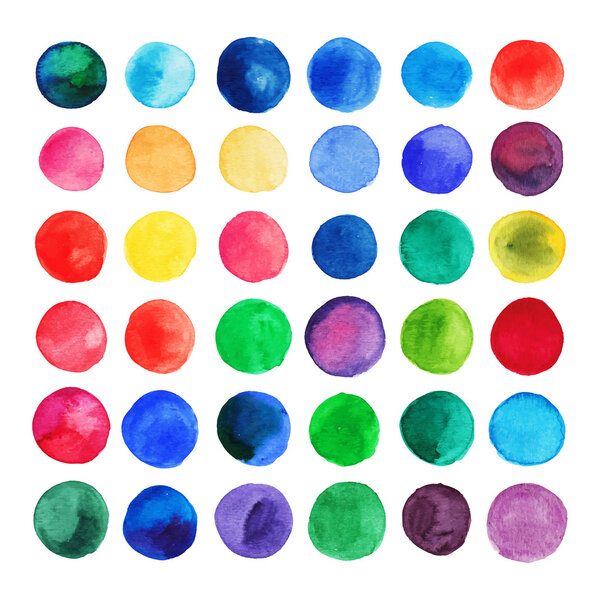 Watercolor circles seamless pattern