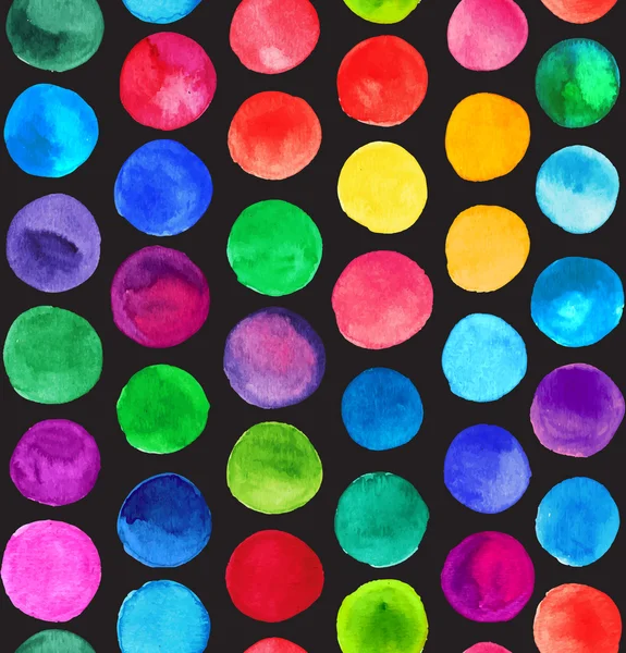 Watercolor circles seamless pattern — Stock Vector