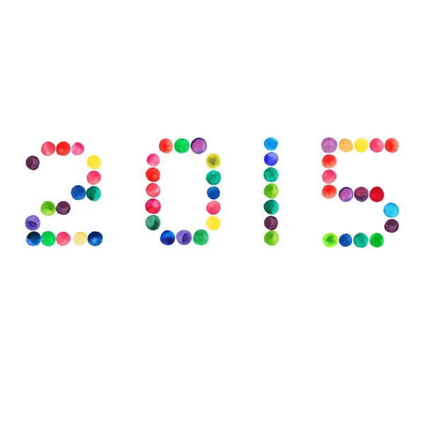 2015 akvarell logotype isolerade — Stock vektor