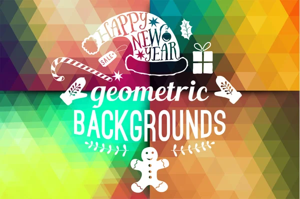 Geometrische Kerstmis typografische label — Stockvector