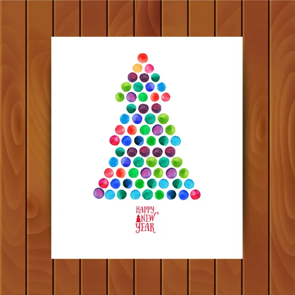 孤立的水彩圣诞树 — 图库矢量图片