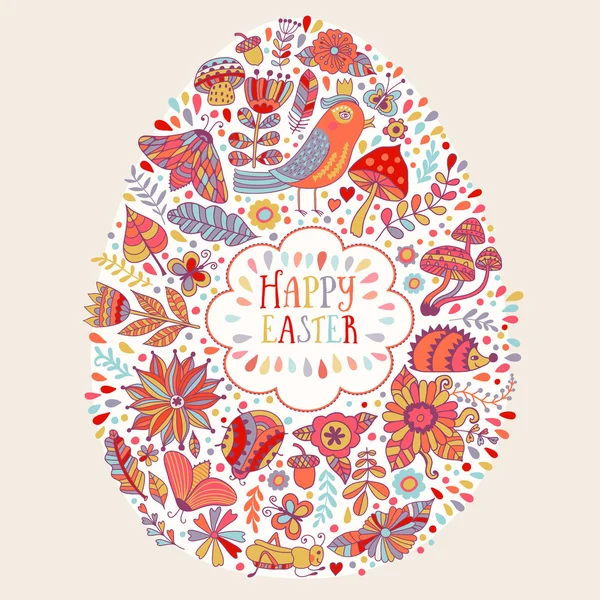 Happy Easter floral card — Stock Vector