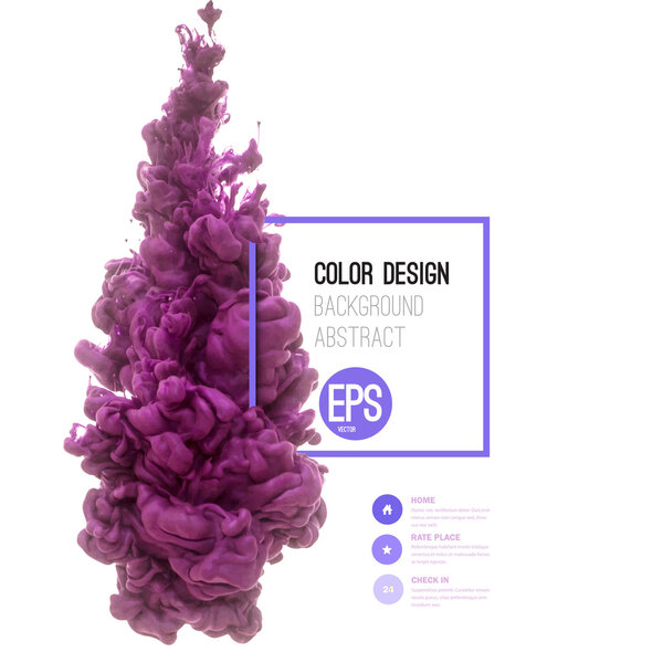 Cloud of ink in water isolated on white