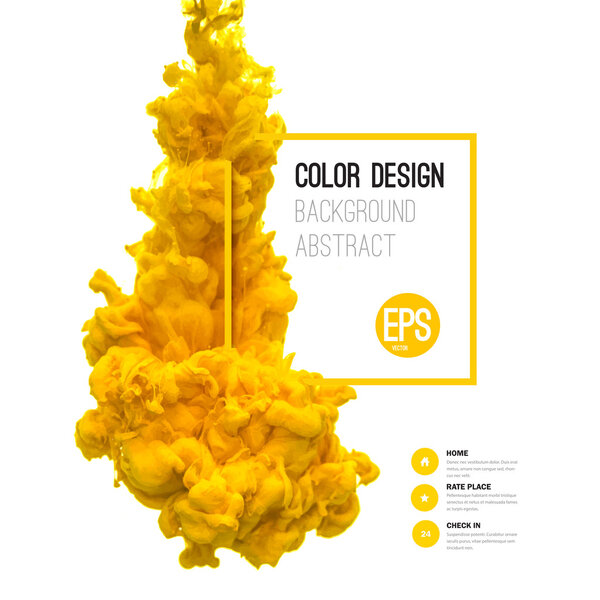 Cloud of ink in water isolated on white