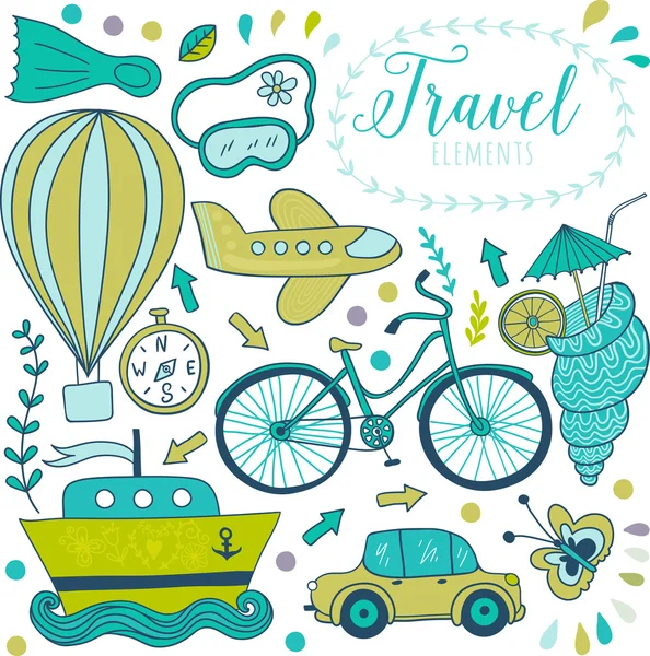 Travel doodles elements — Stock Vector