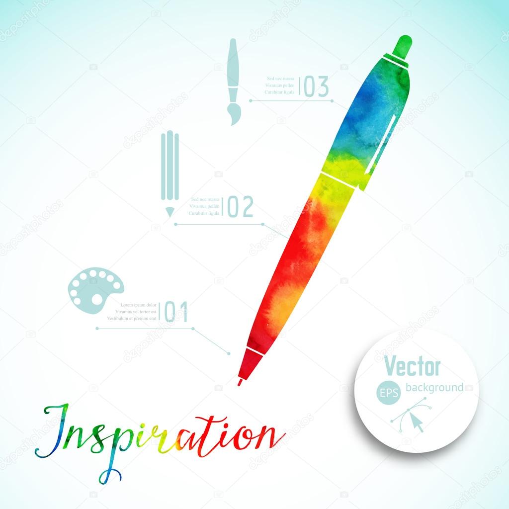 Creativity concept with colorful pen