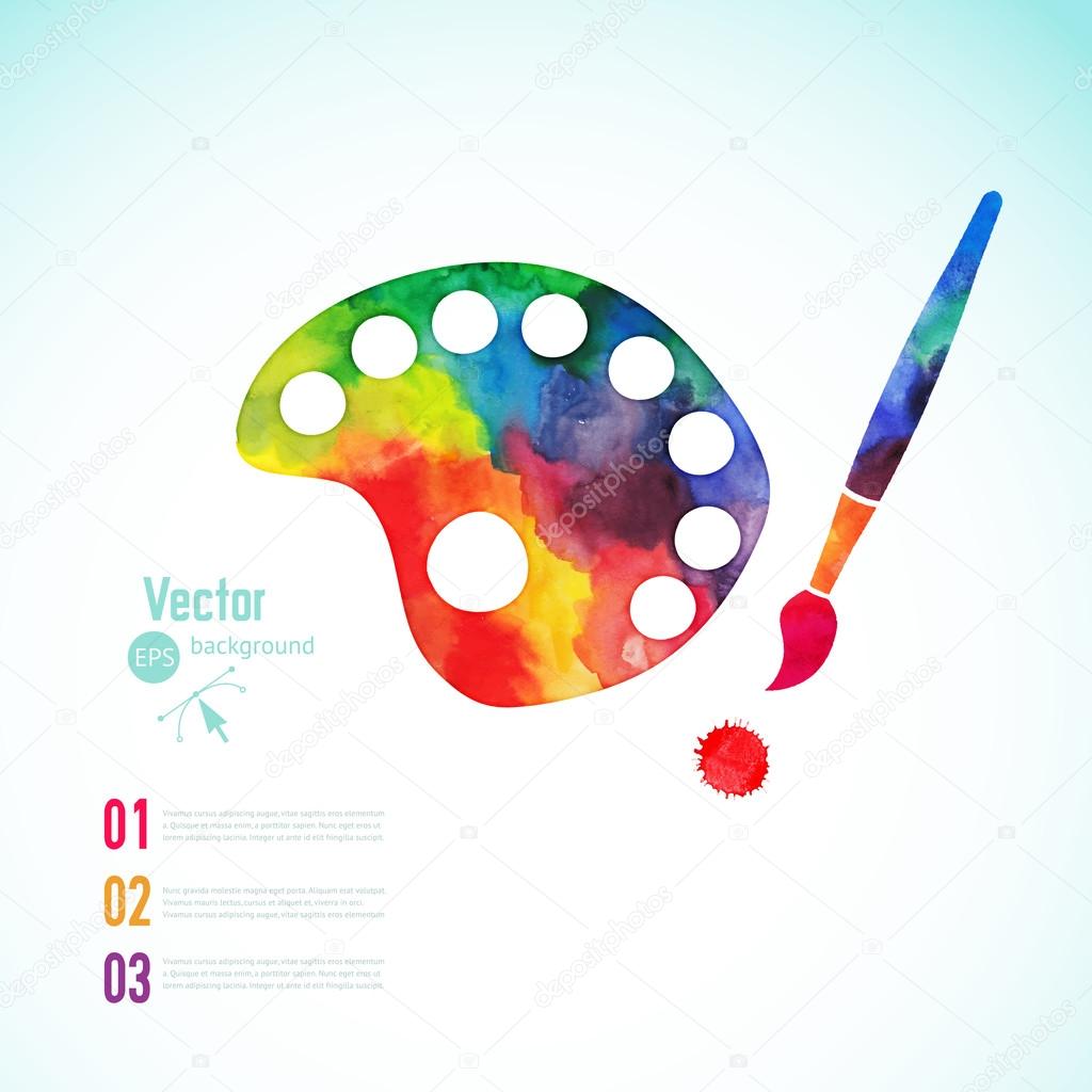 Paint brush with palette icon