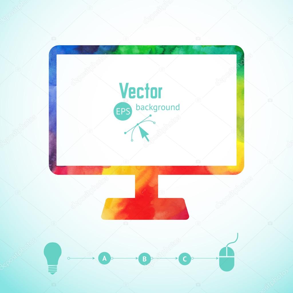 Computer icon with colorful screen
