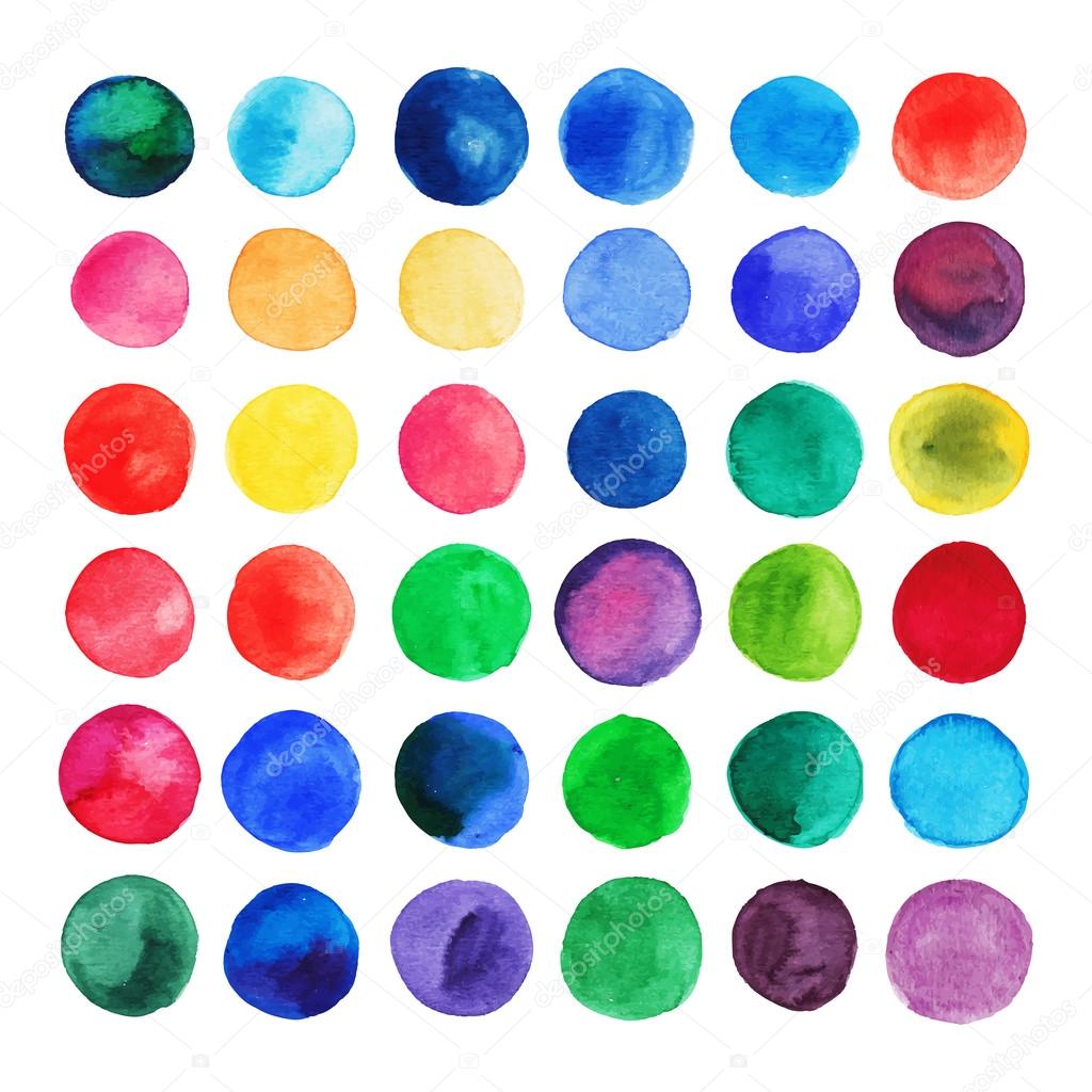 Watercolor circles seamless pattern