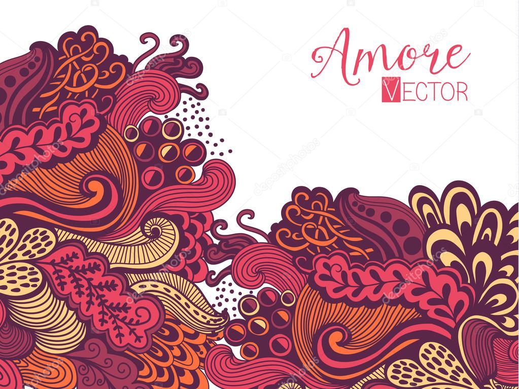 Abstract invitation card with abstract wave