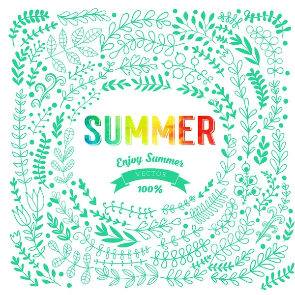 Bunner floral de verano colorido — Vector de stock