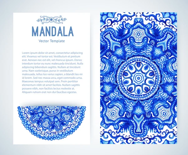 A mandala ornamentika-kártyák — Stock Vector