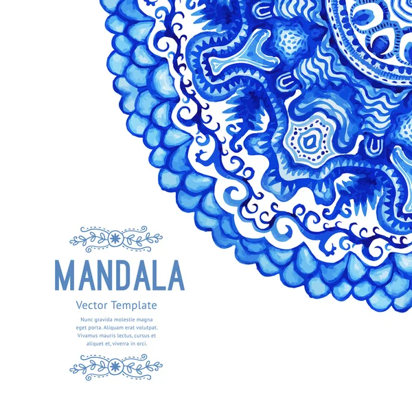 Aquarel mandala ronde patroon. — Stockvector