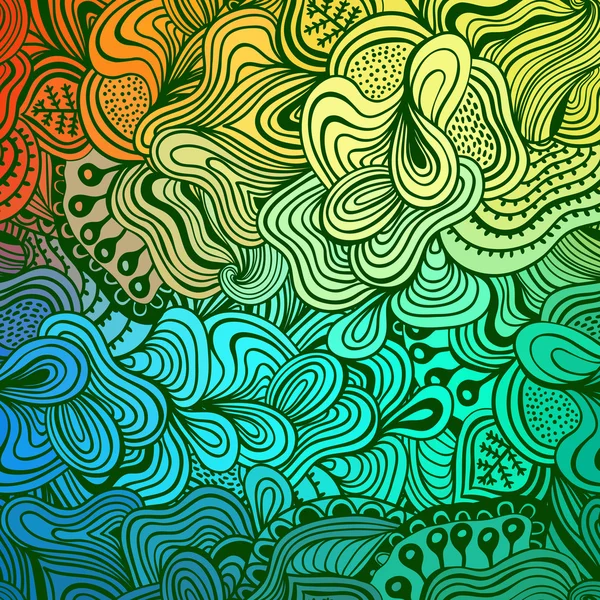 Fond ondulé floral coloré — Image vectorielle