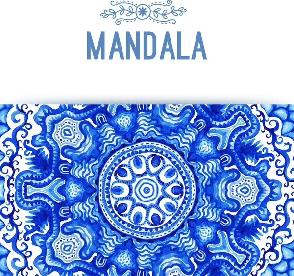 Aquarel mandala ronde patroon. — Stockvector