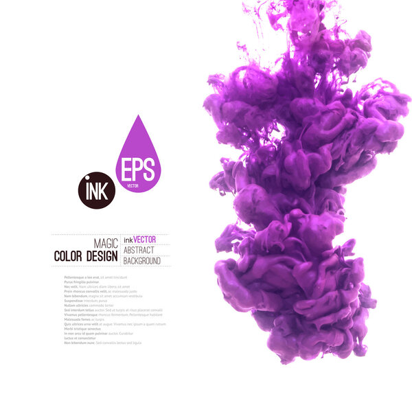purple ink cloud swirling in water