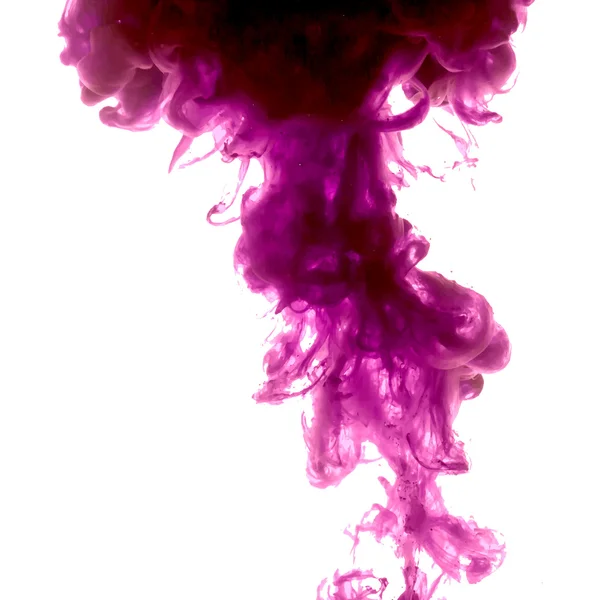 Nube de tinta púrpura arremolinándose en agua — Vector de stock