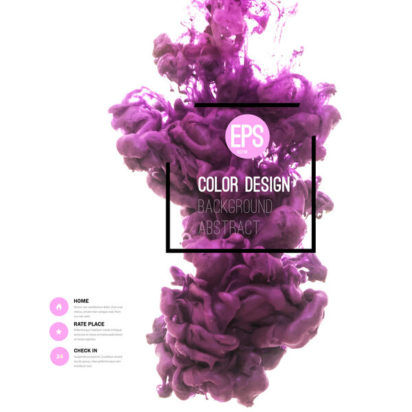 purple ink cloud swirling in water