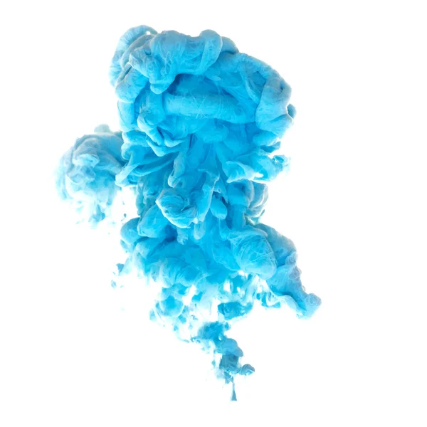 Nube de tinta azul girando en el agua — Vector de stock