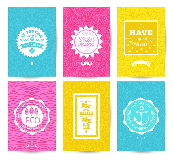 Tarjetas de felicitación decorativas — Vector de stock