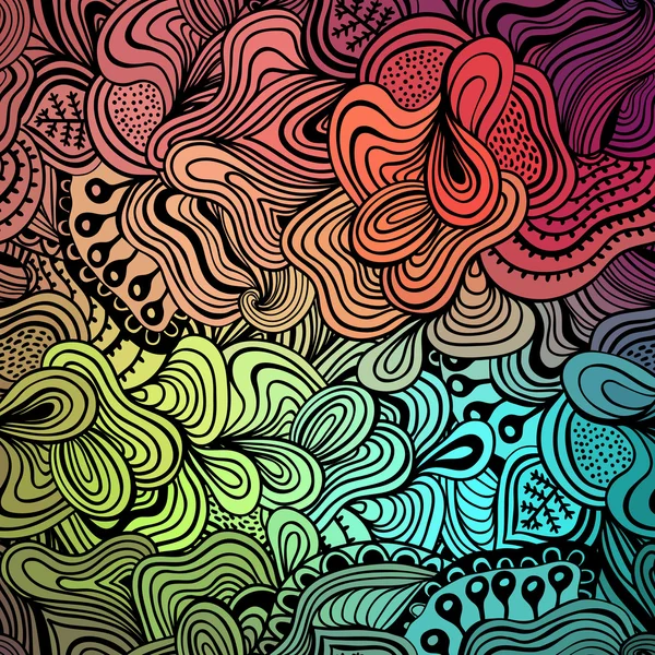 Fond ondulé floral coloré — Image vectorielle