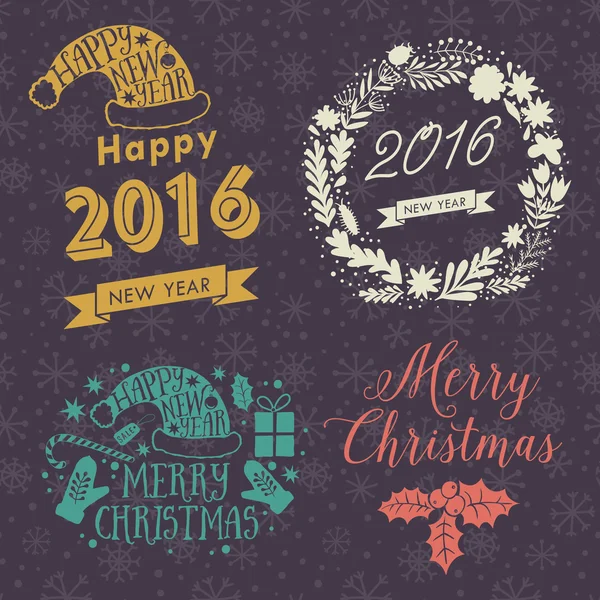 Noel ve yeni yıl etiketleri — Stok Vektör