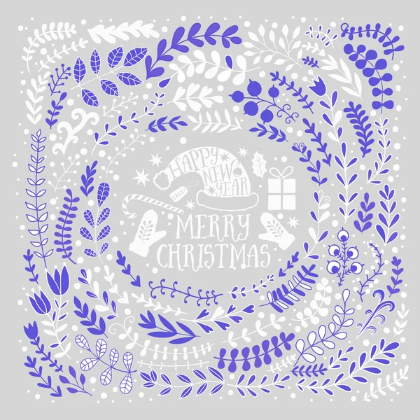 Feliz Navidad tarjeta decorativa — Vector de stock