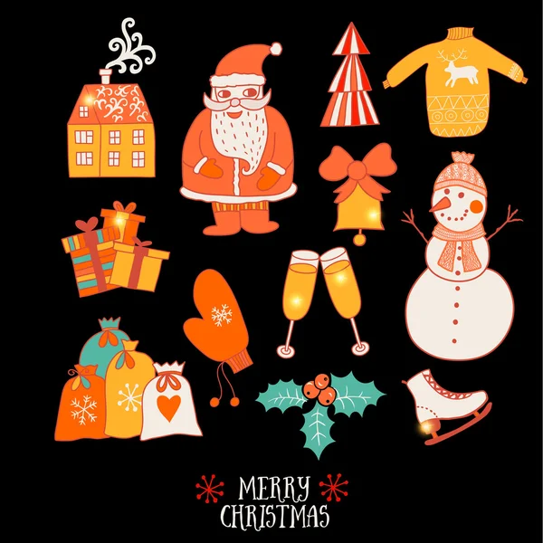 Christmas colorful elements — Stockvector