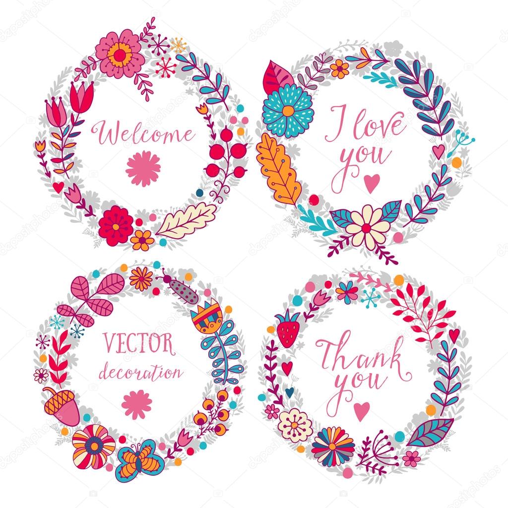 floral wreaths frames