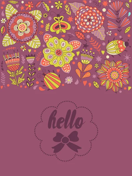 Floral decoratieve uitnodiging — Stockvector