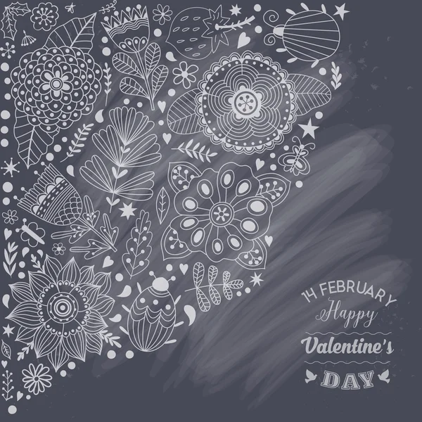 バレンタインの日の花カード — ストックベクタ
