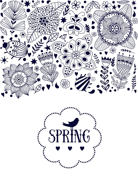 Floral decoratieve uitnodiging — Stockvector